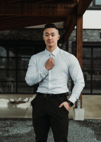 Men's Long Sleeve Tapered Shirt White