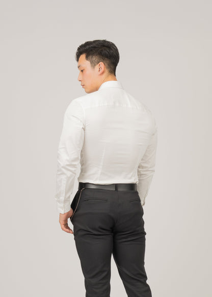 Men's Long Sleeve Tapered Shirt White
