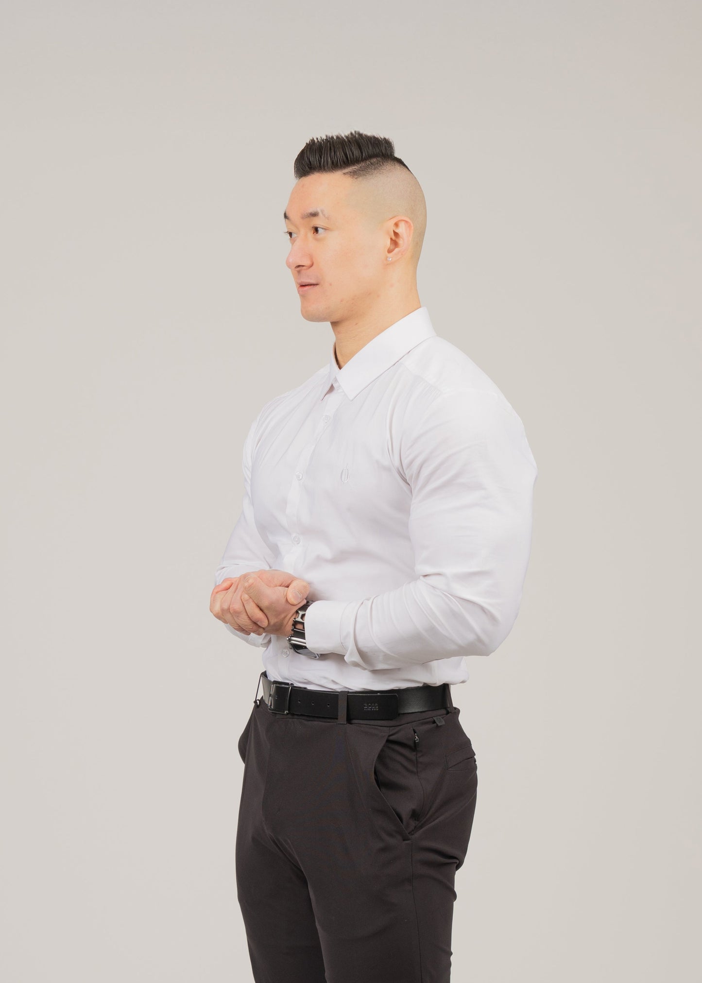 Men's Long Sleeve Tapered Shirt White