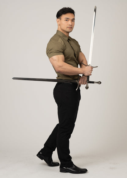 Men's Short Sleeve Tapered Shirt Olive